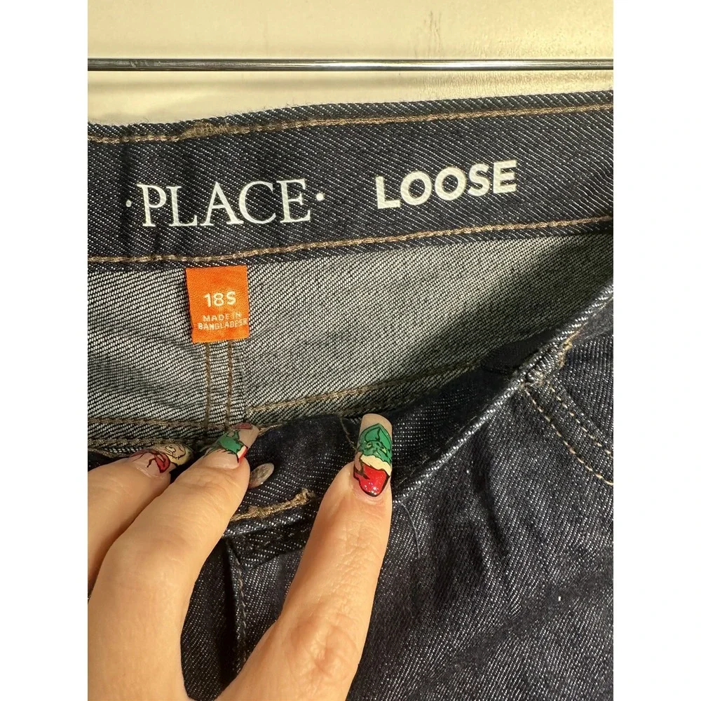 place boys jeans loose dark wash size 18‎ S adjustable waist